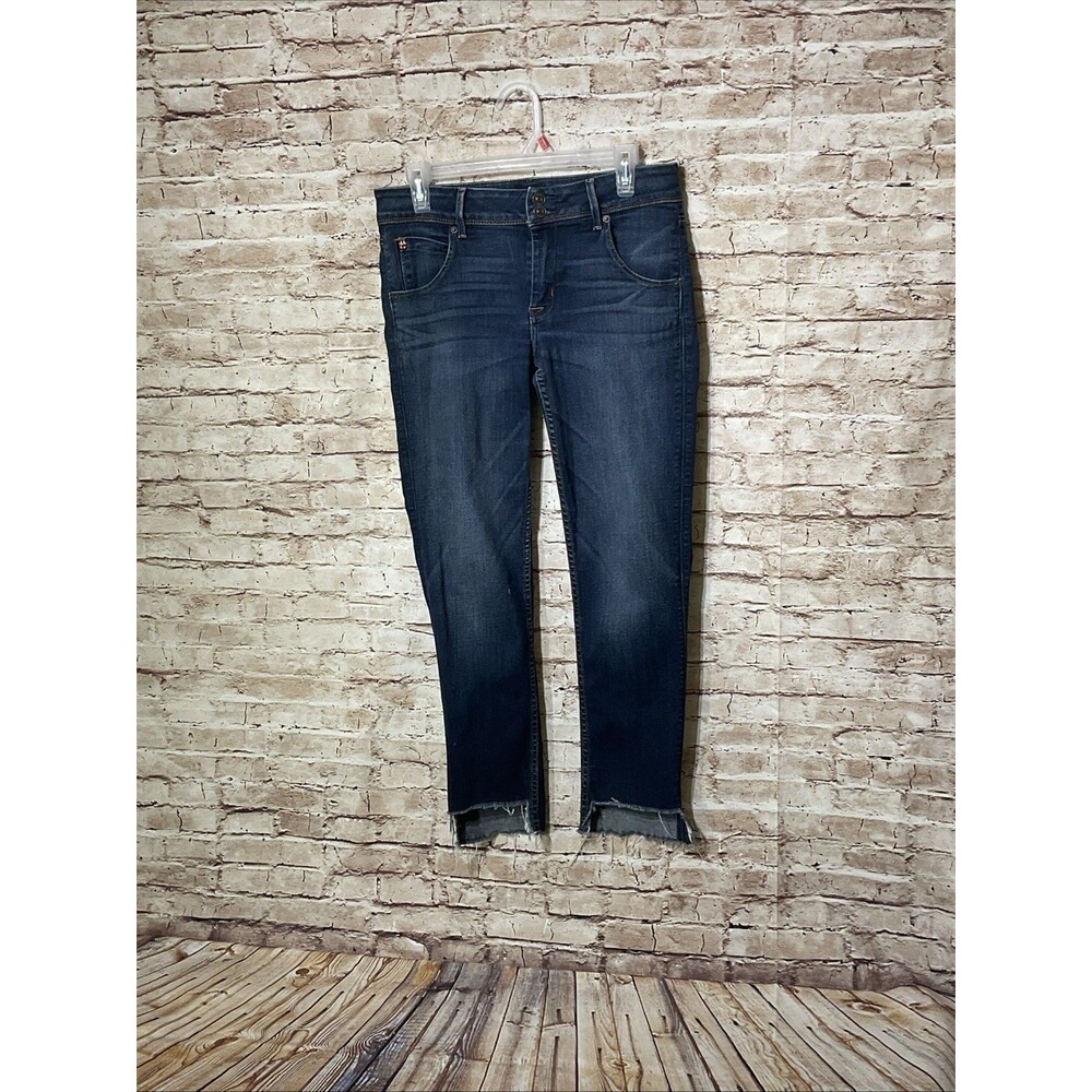 Hudson Jeans Relaxed Straight Distressed Cuffed Dark Wash Jeans Sz 28